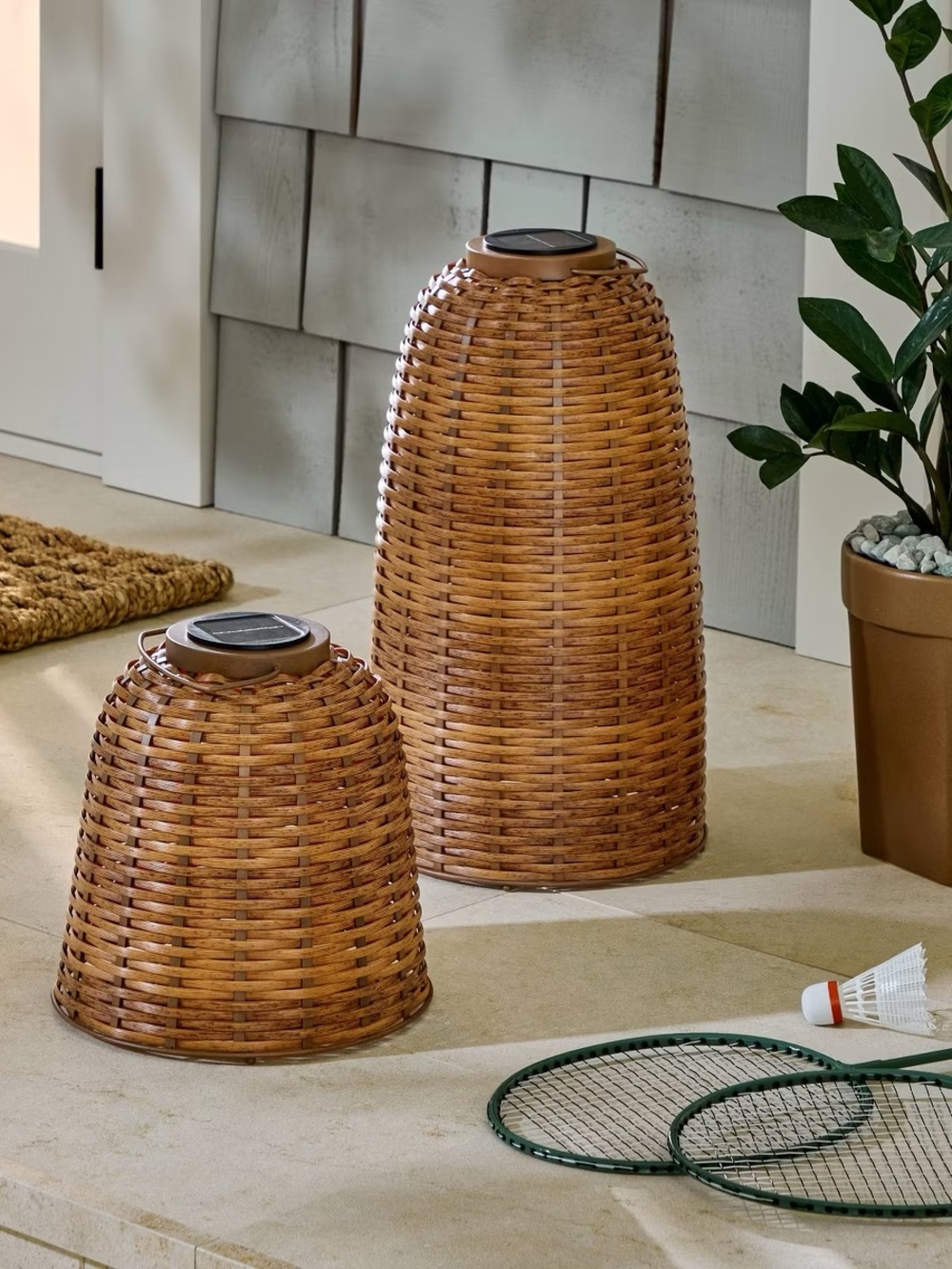 Woven Solar Lantern Small - Hearth & Hand™ with Magnolia - Picture 2 of 7